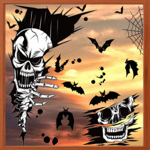 Decal HALLOWEEN- Hít tĩnh điện- Vết nứt bộ xương kinh dị 2 - 29