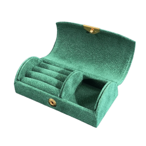 GOXBERK Bead Velvet Arch Face Jewelry Box Solid Color Partitions Travel Earring Organizer Mini Compact Protective Jewelry Display Holder Bracelet