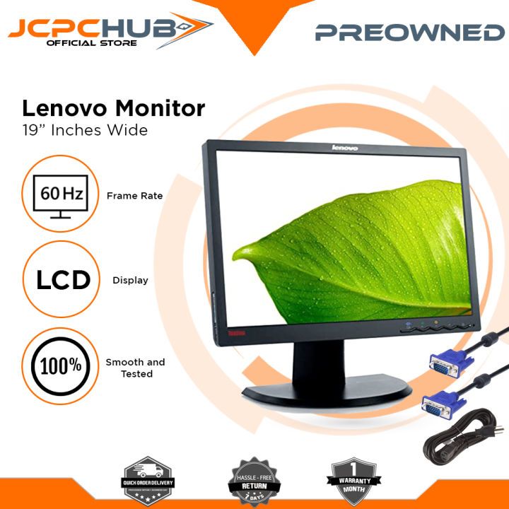 Monitor 19 Inches LCD LED Wide Screen Monitor for Desktop Black with ...