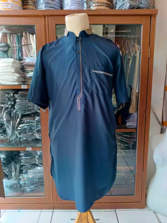 baju koko kurta AlLuthfi/baju muslim pria/ baju muslim lengan pendek