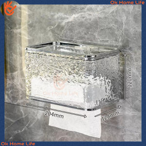 Multi-Functional Wall-Mounted Punch-Free Toilet Paper Box Toilet Tissue Box Toilet Tissue Box Paper Extraction Box