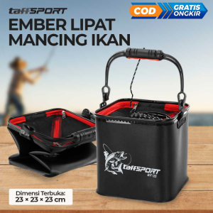 Ember plastik anti pecah TaffSPORT Ember Lipat Mancing Ikan Folding Bucket Handle 23x23x23cm - WF125