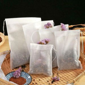100 PCS Drawstring Tea Bag Coffee Filter Bag Decoction Bag Nonwoven Seasoning Pot Soup Dregs Bag