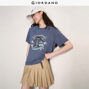 Giordano Women Tom & Jerry print acid washed short sleeve tee Free Shipping 18326221