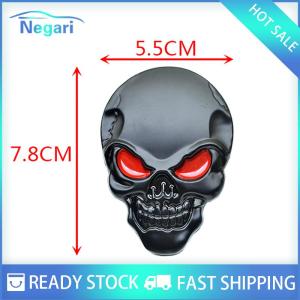 NG Motor✨ COD ✨ Car หัวกะโหลกหัวกะโหลก3D หัวกะโหลกตัวถังรถโลหะสติกเกอร์ติดรถยนต์ตราสัญลักษณ์ด้านหลังรถยนต์โครเมี่ยมและสีดำสำหรับรถยนต์รถจักรยานยนต์