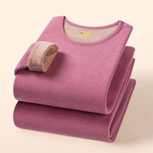 Autumn and Winter Thermal Underwear Set Plus Velvet and Thick Cold-proof Middle-aged and Elderly Mens and Womens Thermal Underwear