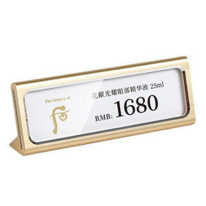 Name Card Display Aluminum Alloy Price Label Display Stand Counter Label Holder Stand