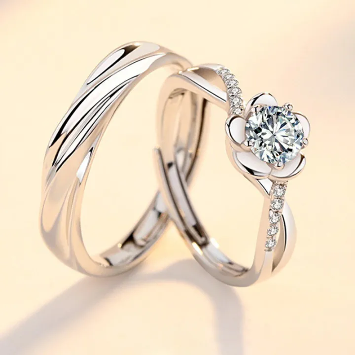 Elegant couple deals rings