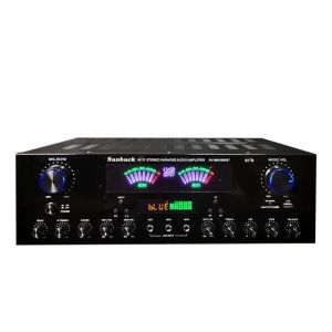 (ส่งจากไทย) 2CH 1200W เครื่องขยายเสียง DC 12V 110 / 220V เครื่องขยายเสียงโฮมเธียเตอร์พร้อมรีโมทคอนโทรลรองรับ FM USB SD Card บลูทู ธ