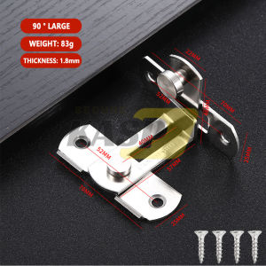 Door Hasp Latch Lock Stainless Steel Safety 90 Degree Packlock Clasp For Window Cabinet Fitting Room