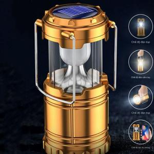 Đèn Sạc Tích Điện Dạng Rút Siêu Sáng Năng Lượng Mặt Trời Đèn Camping Dã Ngoại Có Cổng Cắm Usb Cho Điện Thoại Đa Năng