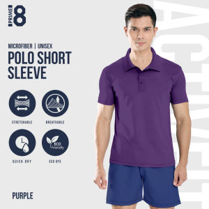 Prime8 x 888.co Aerofit Polo Shortsleeve Microfiber Dryfit Tshirt Jersey Sport Baju T Shirt Men Women PURPLE