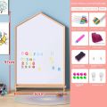 Kids Whiteboard With Stand For Kids Writing Tablet Writing Board For Kids Children's Drawing Blackboard For Kids Dust-Free Wall Double-Sided Erasable Whiteboard Magnetic Board. 