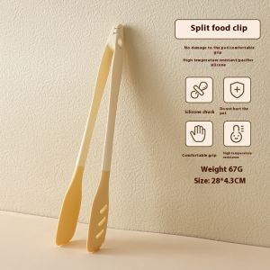 Kẹp gel silica móc xoắn ốc Kẹp gắp nướng thịt nhà bếp kẹp bít tết chiên chống bỏng nước và chịu nhiệt độ cao Kẹp thực phẩm bổ sung ba trong một