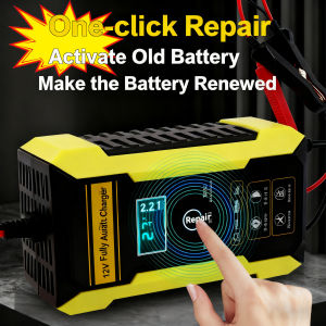 12V Car Battery Charger 3A/6A Full Automatic Intelligent Repair Fast Power Charging Digital Display with LED Electronic Display & Multiple Protection Functions