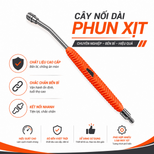 Thanh Nối Dài Vòi Rửa Xe Cao Áp SITIMIMIL Inox 304 Khớp Cong 15 Độ Độ Dài 55cm - Cần Nối Dài Súng Rửa Xe Chống Mỏi