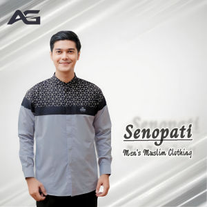 Baju Koko Pria Dewasa Lengan Panjang Terbaru Batik Aladin Koko Premium Motif Senopati Series