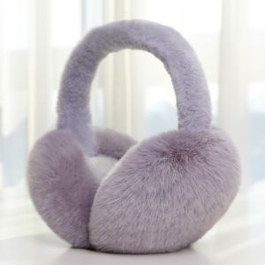 SHIRUI Soft Plush Ear Warmer Solid Color Outdoor Cold Protection Folding Earflap Fashion Ear-Muffs Winter Warm Earmuffs Women