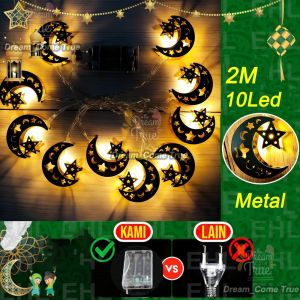 🔥Ready Stock🔥Lampu Raya 6M20LED Ketupat/Star Solar Bateri Waterproof Outdoor Restoran Kafe Perkahwinan Hari Raya Decoration