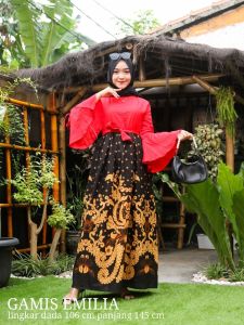 DRESS GAMIS BATIK KOMBINASI EMILIA DIJA