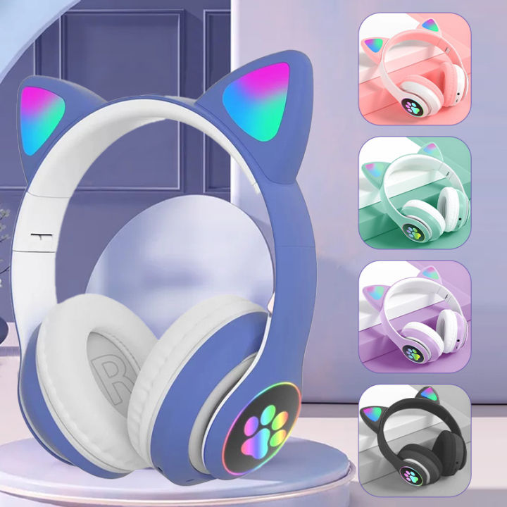 STN28 Headset Bluetooth Gaming Headphone cat ear bass Wireless