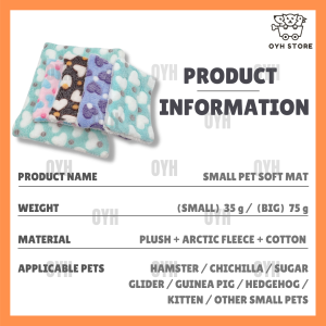 LOCAL DELIVERY- SMALL PET HAMSTER GUINEA PIG CHINCHILLA SUGAR GLIDER RABBIT SOFT COTTON MAT FLUFFY BED 小宠羊羔绒棉垫保暖垫子