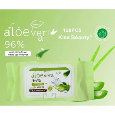 KISS BEAUTY 120pcs/pack Aloe Vera Make up Remover Wipes Mild Formula Without Irritation Make up Removal