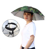 Foldable Head Umbrella Cap Men Women Outdoor Double-Deck Anti Rain Sun UV Protection Fishing Golf Beach Portable Headwear Hat Payung Topi Memancing 头戴雨伞