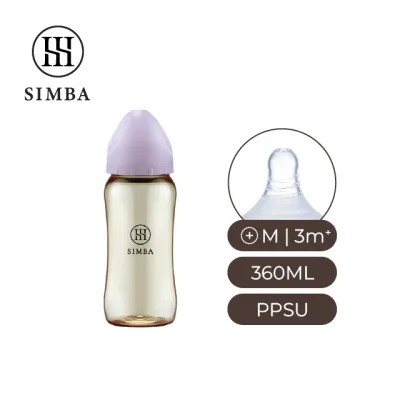 Simba allonge All Ages 【360ml/12oz】 PPSU Wide Neck Anti-Colic Feeding Bottle Cross Hole M Teat