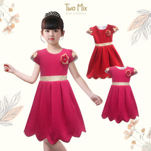 Two Mix Dress Anak Cewek - Baju Anak Perempuan Fashion Usia 0-12 tahun 4129