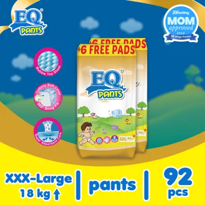 EQ Pants Jumbo Pack XXXL (15kg up) - 46 pcs x 2 packs(92 pcs) - Diaper Pants