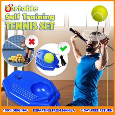 Original solo tennis training equipment trainer self practice balls rebounder tools with ball set ping pong table exercise badminton gym for men at home equiptments workout fitness racket equipments kids dampener accessories device