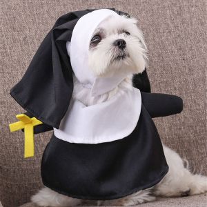 LETIGO Costume Pet Supplies Transform Cat/Dog Halloween Funny Pet Nun Dress Dress Up Clothes