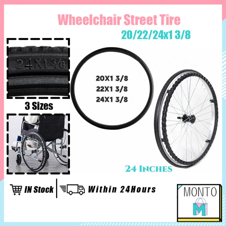 20 22 24 x1 3/8 Wheelchair Tire Replacement Polyurethane Solid Tire