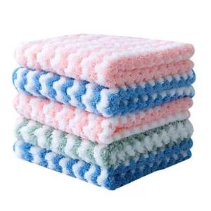 Coral Fleece Dish Cloth - Thick Highly Absorbent Lint-Free & Quick-Drying Kitchen Towels