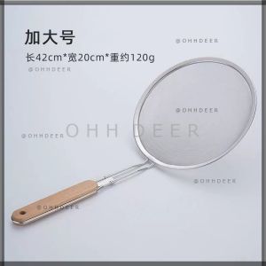 OHHDEER  Penapis Jaring 40 Mesh Kayu Stainless Steel 12/14/16/18/20cm Wooden Handle Strainer Kitchen