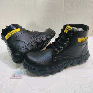 SEPATU SAFETY ANTI SLIP KULIT IMITASI UJUNG BESI BEST SELLER UNTUK KERJA PROYEK PRIA