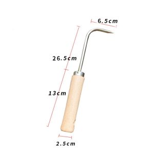 USECOAT Single Claw Wooden Handle Root Hook Portable Comfortable Handle Grass Hook Planting Weeds Tools Robust Root Remover Garden