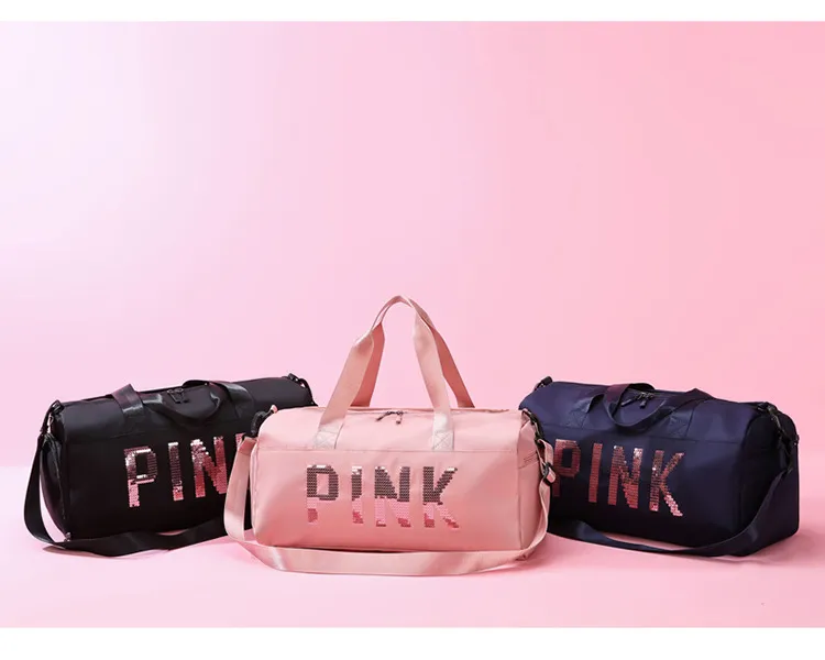 Gym Duffle Bag Dry Wet Separated Gym Bag Sport Duffle Bag Training Handbag  Yoga bag-Pink