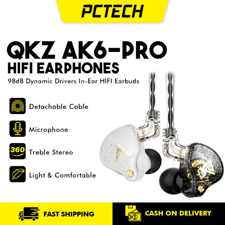 QKZ AK6 PRO In-ear Headphones HiFi Fever Subwoofer Earbuds Earphone ...