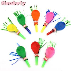 Heabety 50PCS Colorful Blowouts Whistle Blowing Dragon With Balloon For Kids Birthday Party Favors Decoration Children Toys Supplies