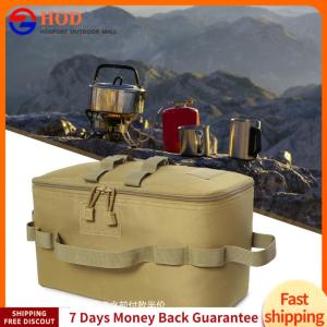 【Outdoor】Practical Organizer Bags Large Capacity Gas Stove Canister Pot Carry Bags Multifunctional 600D Oxford for Hiking Camping