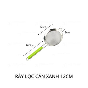 Rây Lọc hạt Chanh Bột mịn Inox xịn lưới lọc dày cán xanh và có móc treo size 22cm