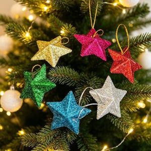 BERMA BEBA Christmas Tree Ornaments Set 24PCS Felt Candy Cane Lollipop Hanging Decorations Red White