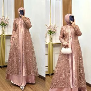 COD Nadira Dress BUSUI Velvet apk Brokat Dress Wanita Terbaru Kekinian Gamis untuk Kondangan Viral