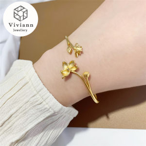 Viviann Original Lotus Flower Open Gold Bracelet Bracelets for Women Fashion Bangle Bracelet Gold Plated Love Bangles Feminina Jewelry Bracelates for Woman Holiday Party Daily Luxury Bracelate