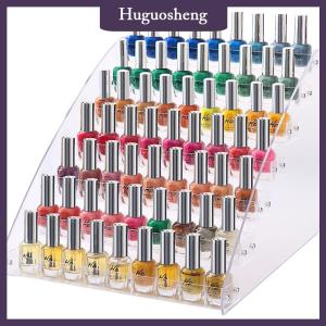 [huguosheng] Acrylic Nail Polish Display Organizer 2-3-4-5-6-7 Layer Manicure Cosmetics Jewelry Display Stand Holder Clear Acrylic Makeup Box