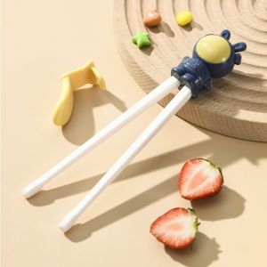 HARMU Useful Lovely Rabbit Utensil Cartoon Food Grade Reusable Baby Practice Helper Kids Learning Chopsticks Eating Training Tools Children Tableware