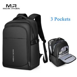 Mark Ryden Men Backpack Waterproof 15.6inch Laptop Multi-layer Pockets Bag Man USB Charging School Backpack Travel Mochilas