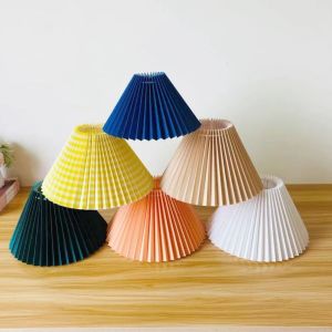 SWEET TIM Modern Pleated Lampshade Minimalist Washable Light Cover Home Decoration Retro Table Lamp Cover Pendant